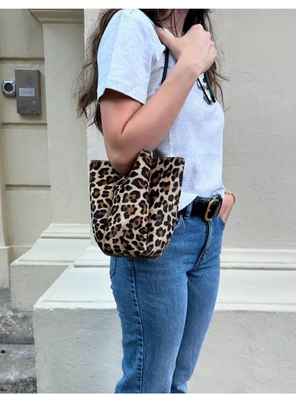 ZARA Animal Print Leather Mini Bucket Bag - Picture 12 of 13